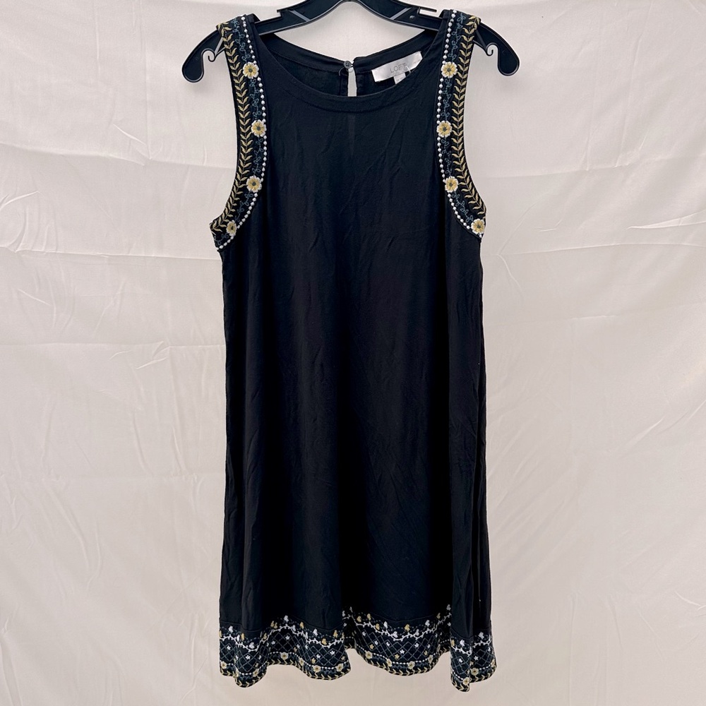 Loft petite embroidered swing dress